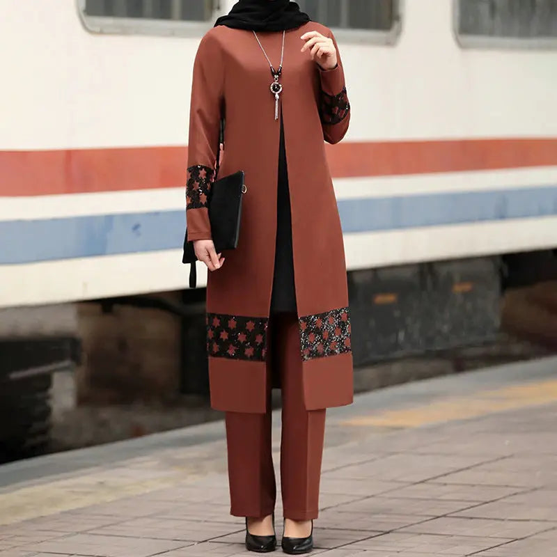 Muslim Women's Middle Eastern New Suit Dubai Abaya 