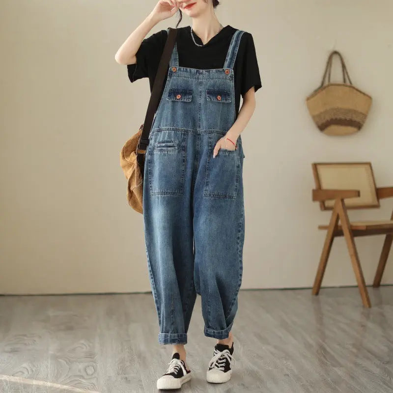 New Real Time Denim Casual Strap Pants For Women 
