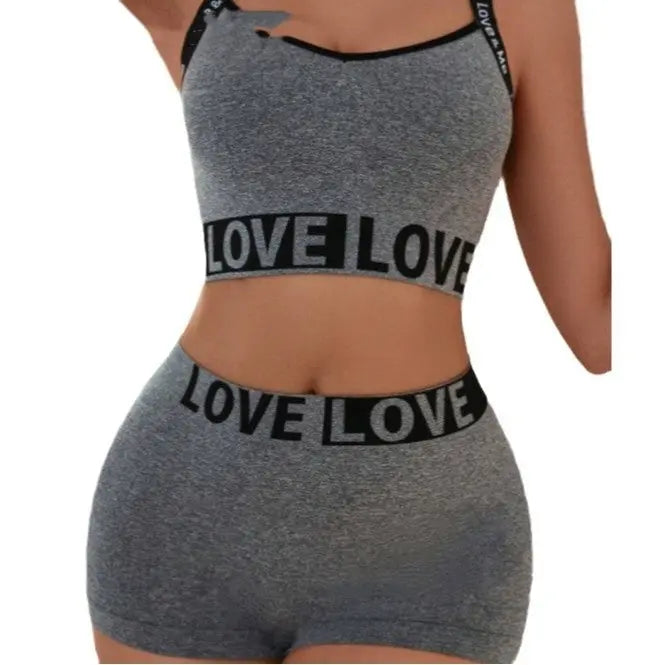 LOVE Letter Waist Head Camisole Women's Boyshorts 
