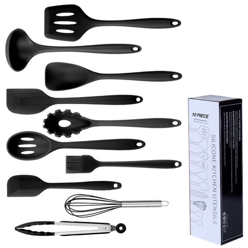 10-piece Silicone Kitchenware Non-stick Cooking Spatula Set