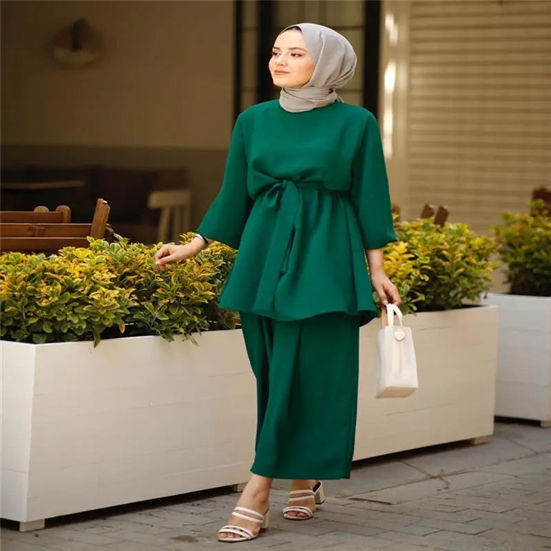 Mubarek Two-pieces Muslim Sets Abaya Turkey Hijab Dress Caftan Kaftans 