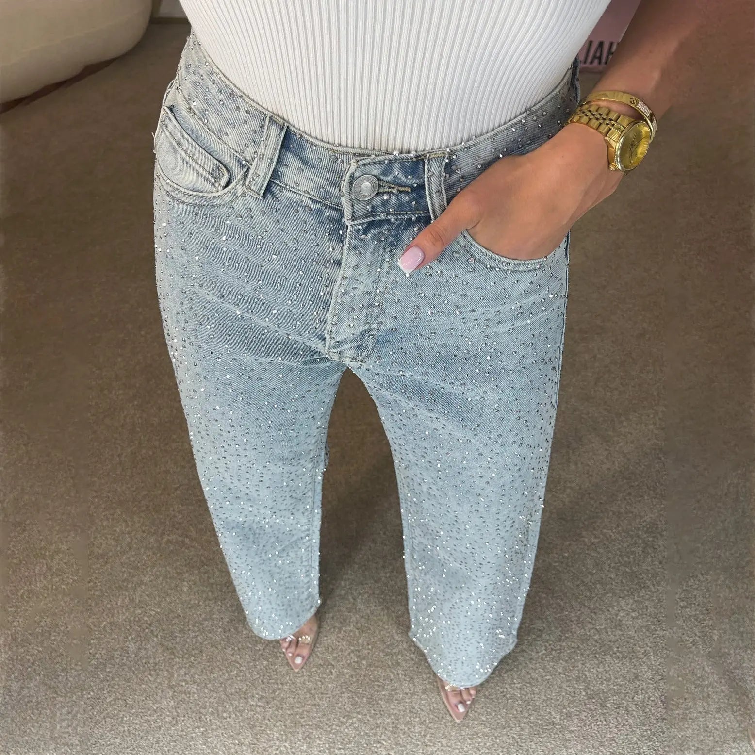 Summer High Waist All-matching Pants Women's Denim 