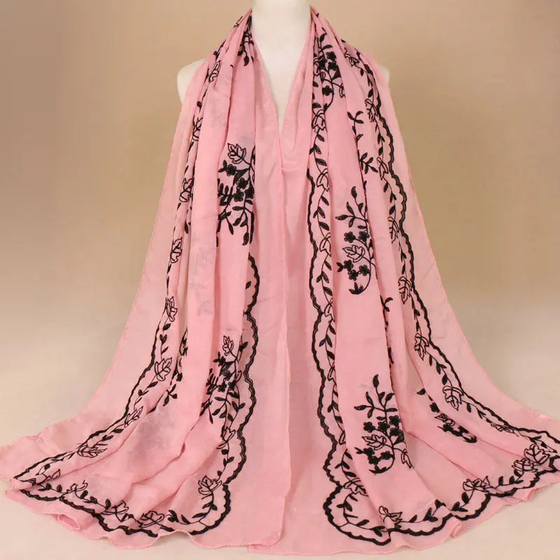 Cotton Embroidered Long Scarf For Indian Women 