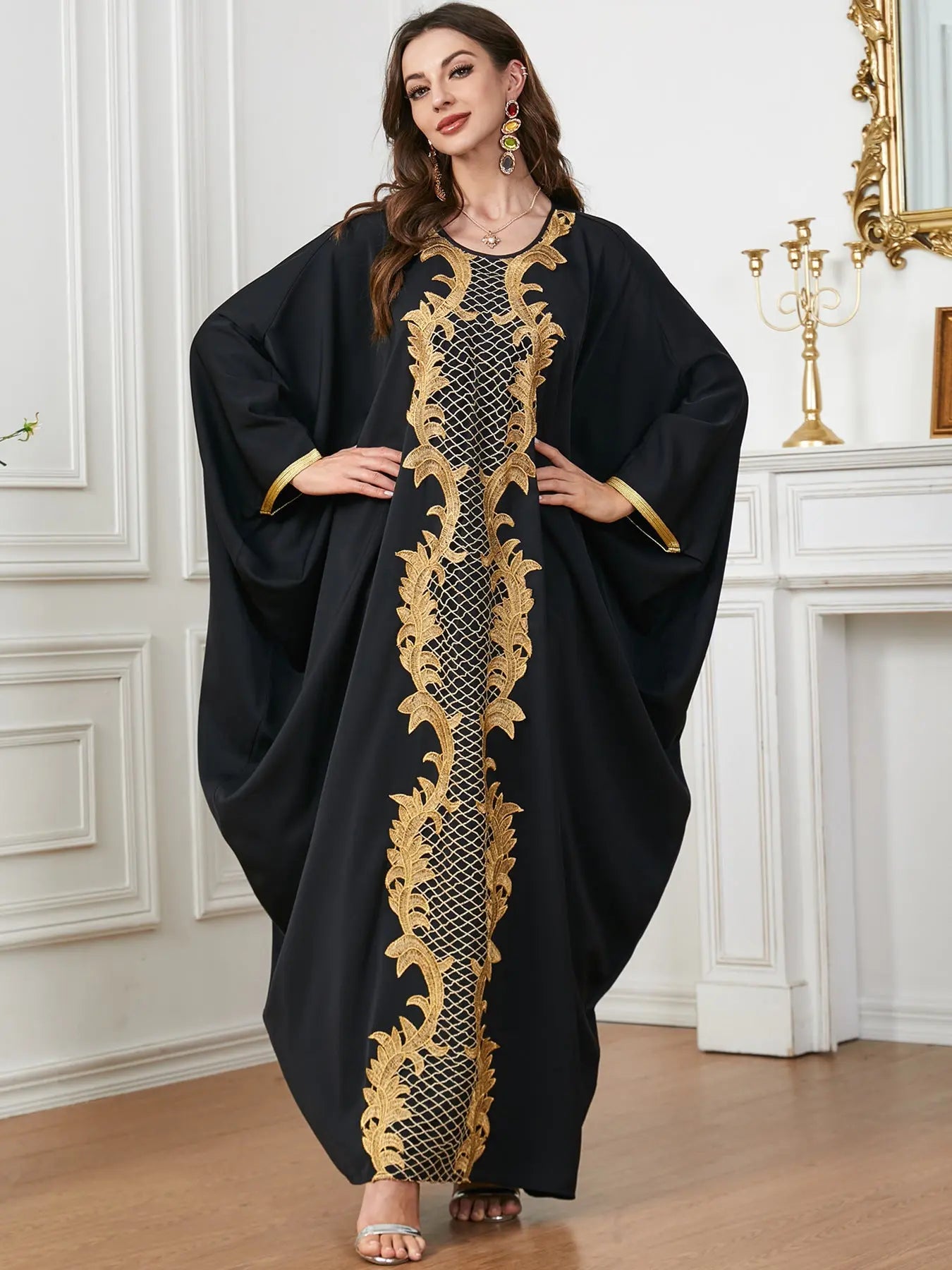 Muslim Djellaba Women's Batwing Sleeve Abaya Dress 