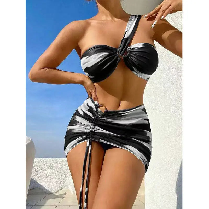 Gradient Color Three-piece Bikini Fashion Shoulder 