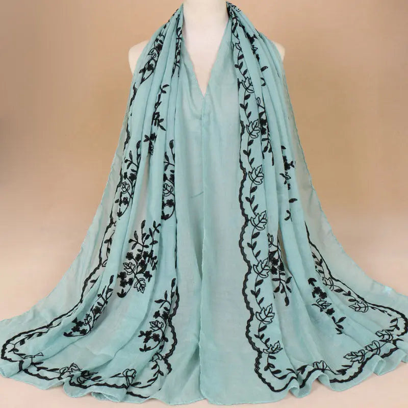 Cotton Embroidered Long Scarf For Indian Women 