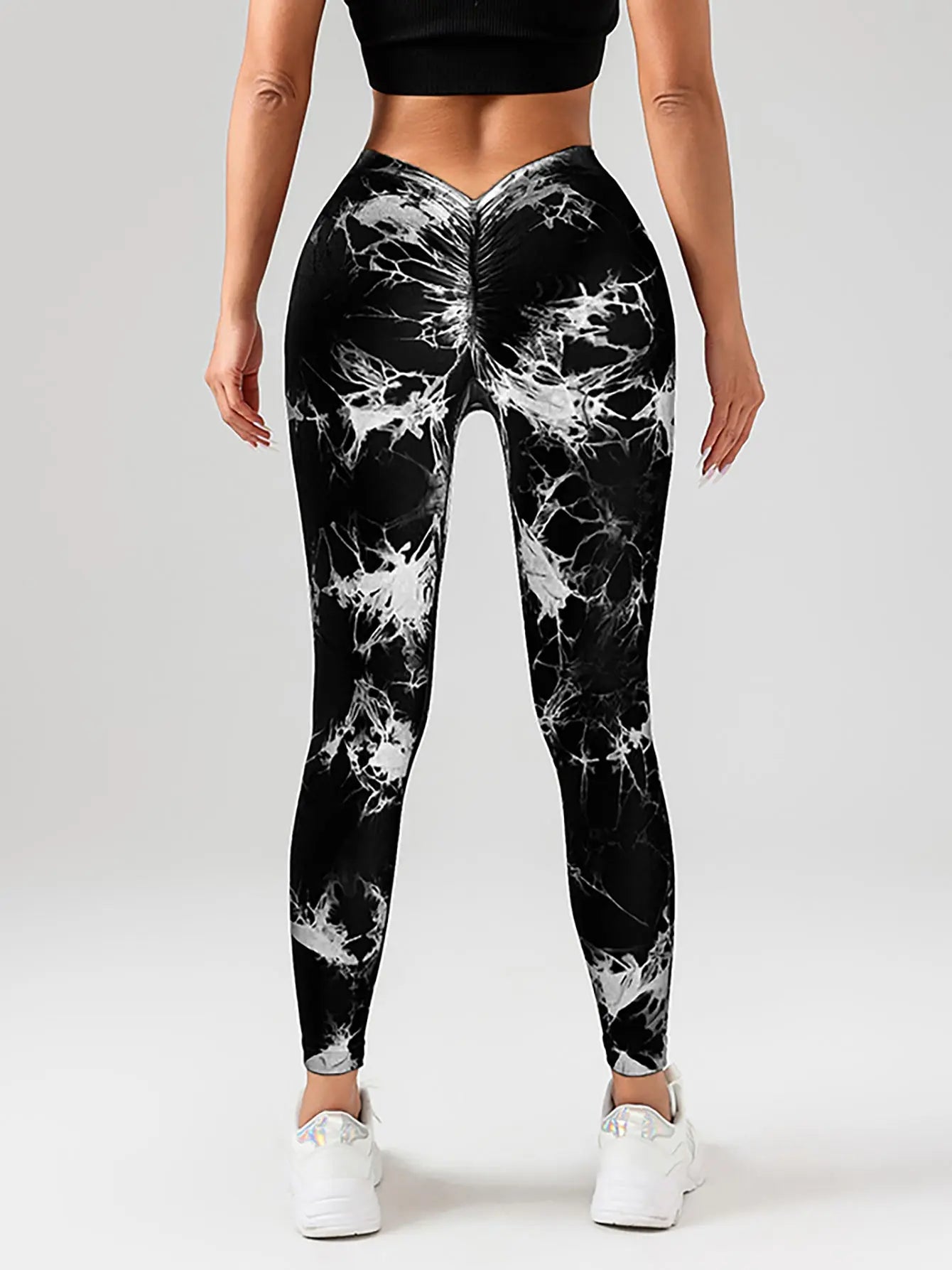 3 Pack Women's Scrunch Workout Leggings, High Waisted Butt Lifting Tie-dye V Back Waist Seamless Gym Yoga Leggings, Workout Leggings For Women Jada Leggings 