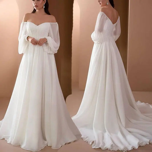 New Product Collar Dress Slim Solid Color Long Dress 