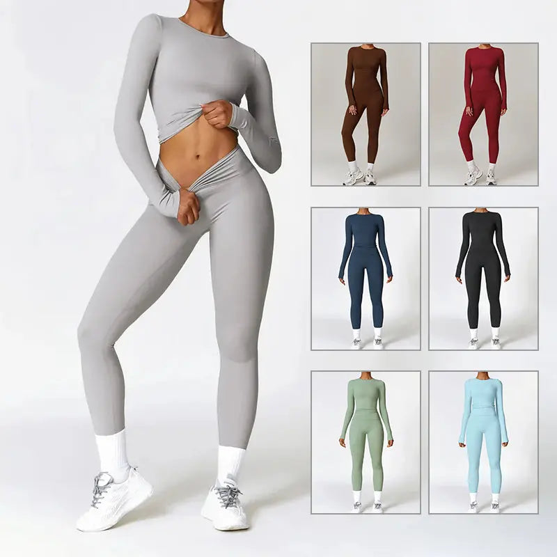 Tight-fitting Brushed Yoga Suit Quick-drying Fitness Clothes 