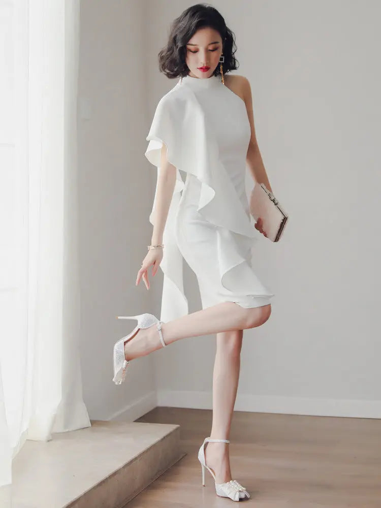 Party party white short evening dress 