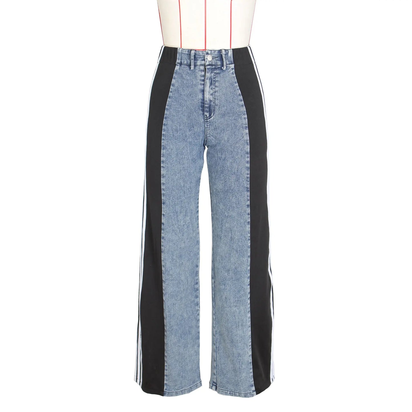 Fashion Casual High Waist Elastic Straight Leg Trousers 