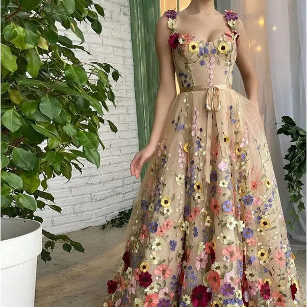 Sevintage Exquisite 3D Flowers Prom Dresses Sweetheart 
