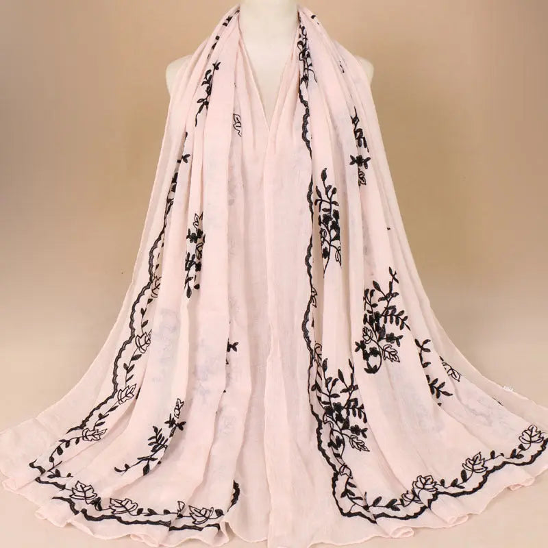 Cotton Embroidered Long Scarf For Indian Women 
