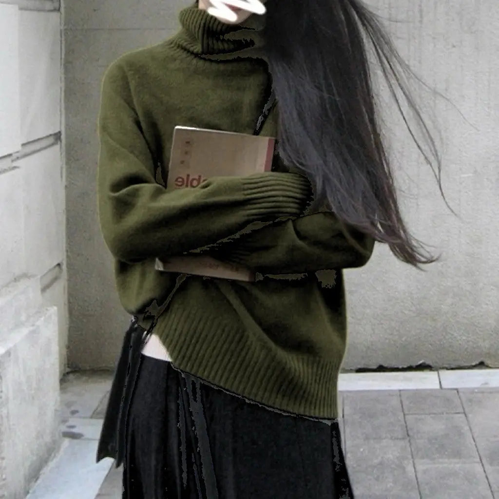 Women's Turtleneck Autumn And Winter Thickening Inner Wear Base Cashmere Sweater Sweater 