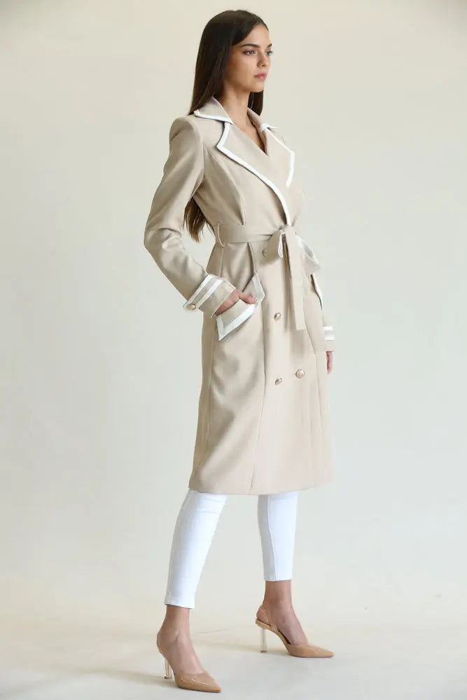 Elegant Long Belted Coat for Women 