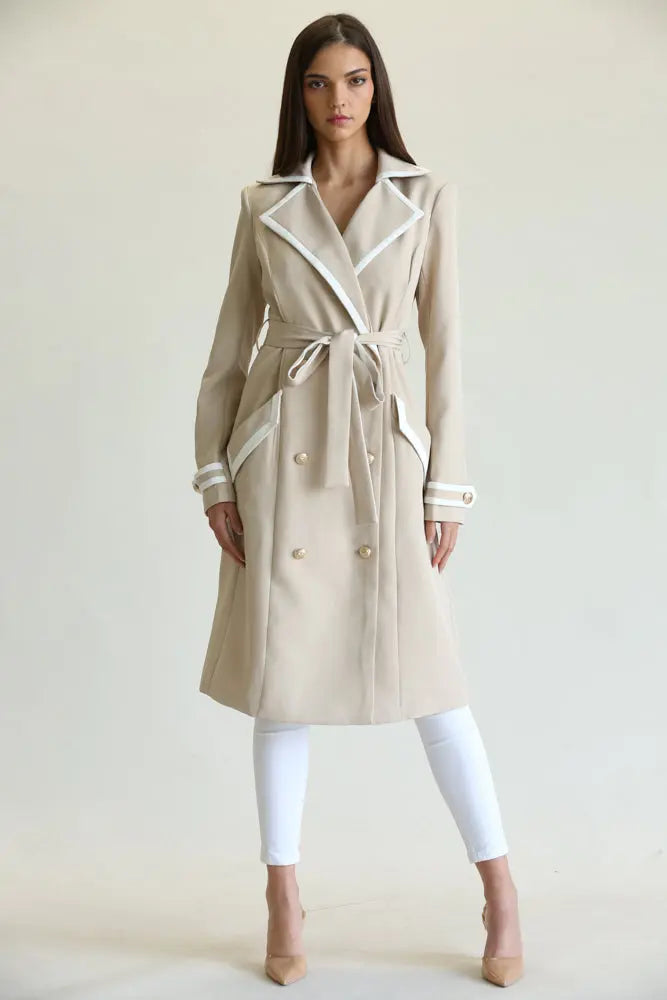 Elegant Long Belted Coat for Women 