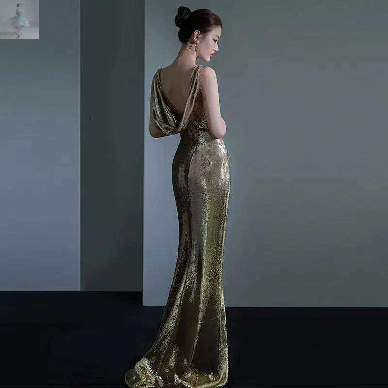 Fishtail Evening Dress For Women Elegant Sequins Annual Meeting Sexy Backless  Fishtail Evening Dress For Women Elegant Sequins Annual Meeting Sexy Backless Fishtail Evening Dress For Women Elegant Sequins Annual Meeting Sexy Backless Fishtail Evening Dress For Women Elegant Sequins Annual Meeting Sexy Backless Zenzi Style
