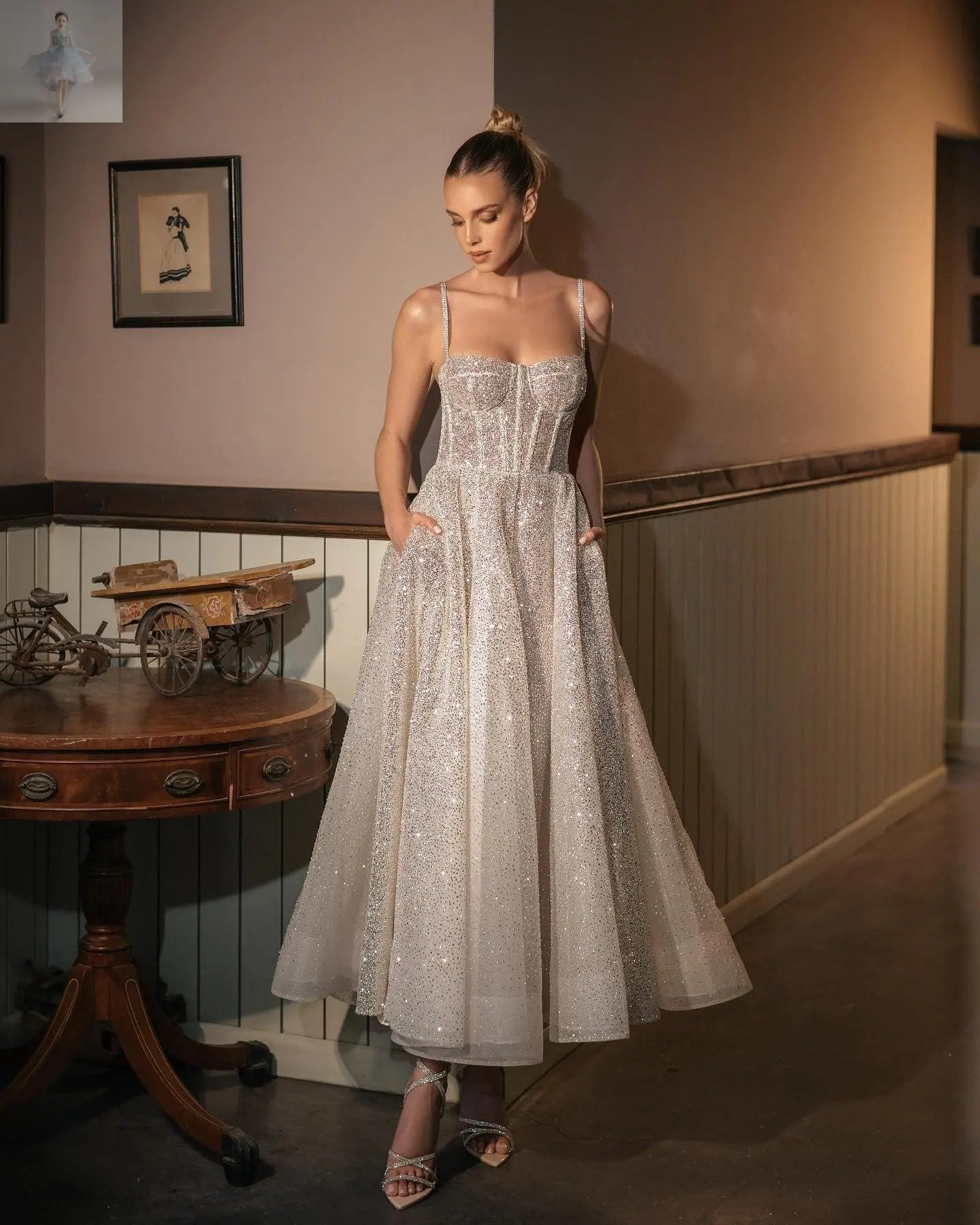Halter Spray Silver Shiny Party Dress - Zenzi Style Halter Spray Silver Shiny Party Dress