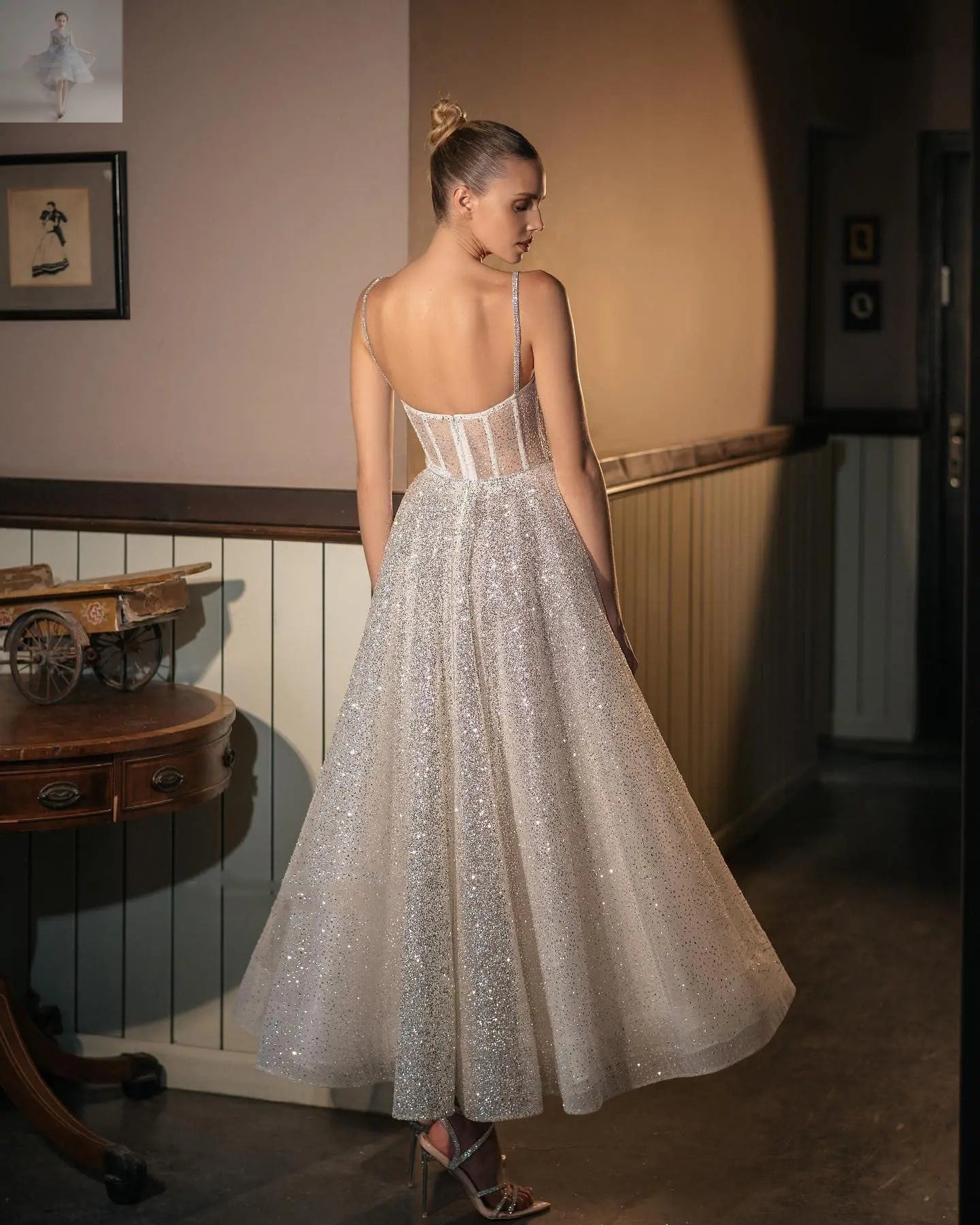 Halter Spray Silver Shiny Party Dress - Zenzi Style Halter Spray Silver Shiny Party Dress
