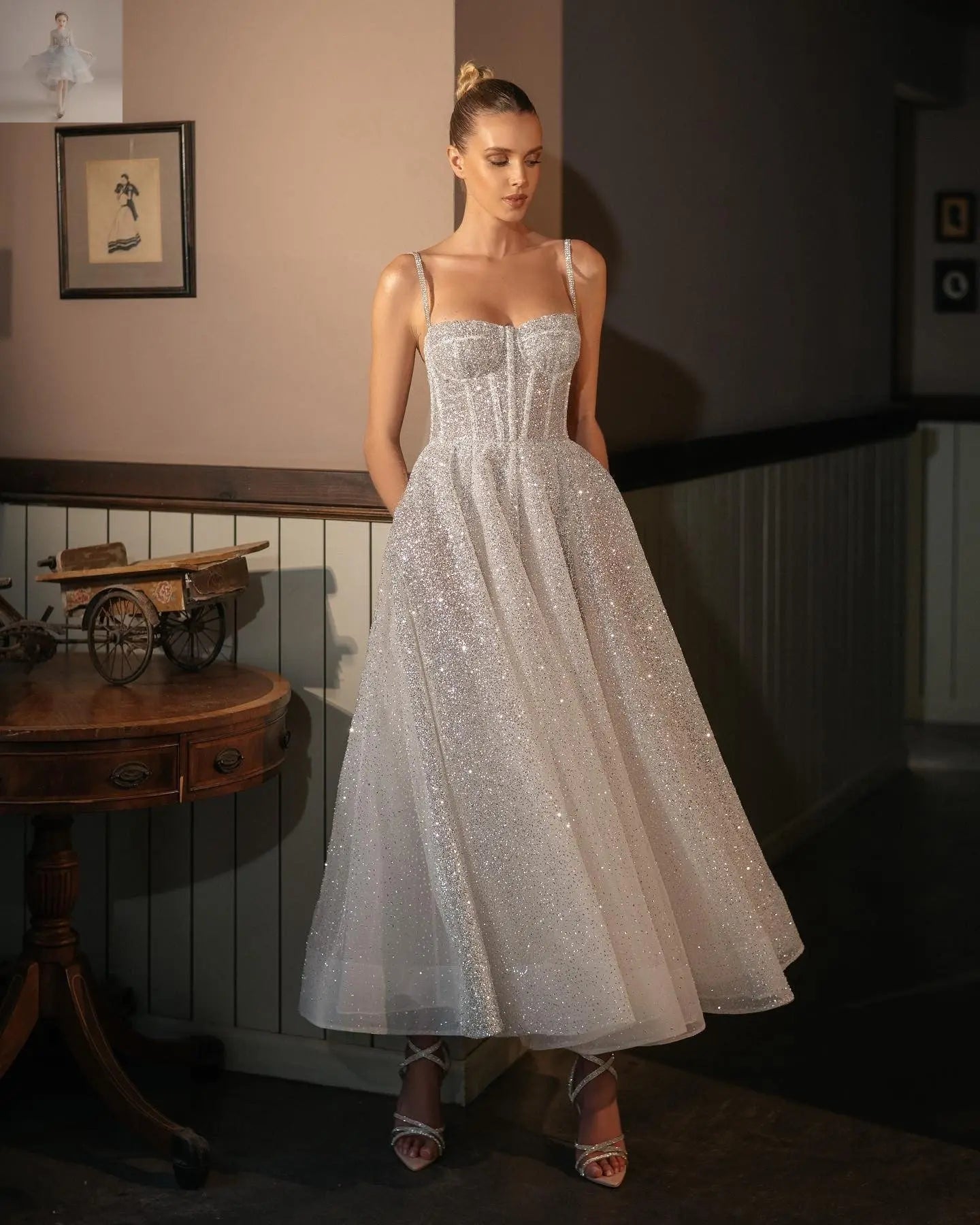 Halter Spray Silver Shiny Party Dress - Zenzi Style Halter Spray Silver Shiny Party Dress