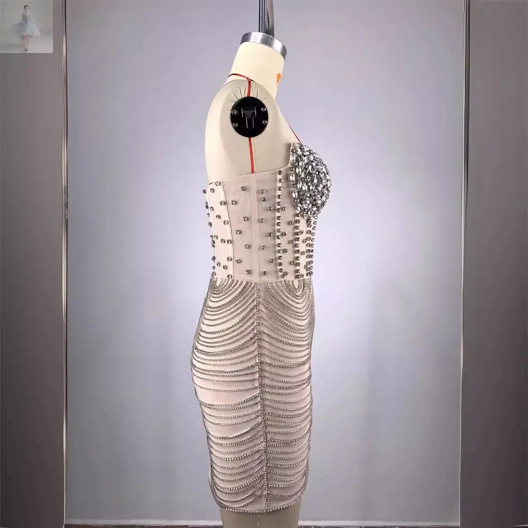High Quality Fashion Off-the-shoulder Diamond Trim Slim Chain Tight Mini Dress Women  High Quality Fashion Off-the-shoulder Diamond Trim Slim Chain Tight Mini Dress Women High Quality Fashion Off-the-shoulder Diamond Trim Slim Chain Tight Mini Dress Women High Quality Fashion Off-the-shoulder Diamond Trim Slim Chain Tight Mini Dress Women