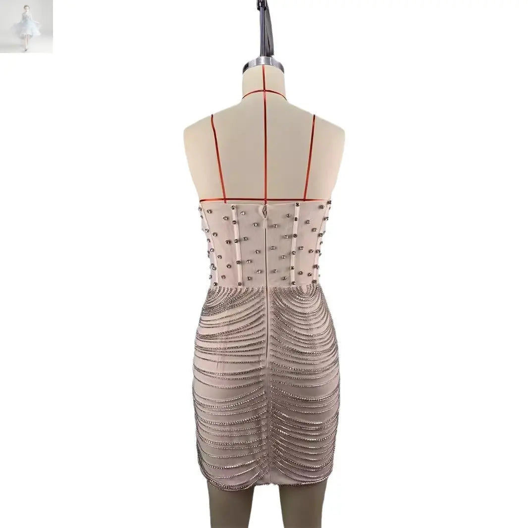 High Quality Fashion Off-the-shoulder Diamond Trim Slim Chain Tight Mini Dress Women  High Quality Fashion Off-the-shoulder Diamond Trim Slim Chain Tight Mini Dress Women High Quality Fashion Off-the-shoulder Diamond Trim Slim Chain Tight Mini Dress Women High Quality Fashion Off-the-shoulder Diamond Trim Slim Chain Tight Mini Dress Women