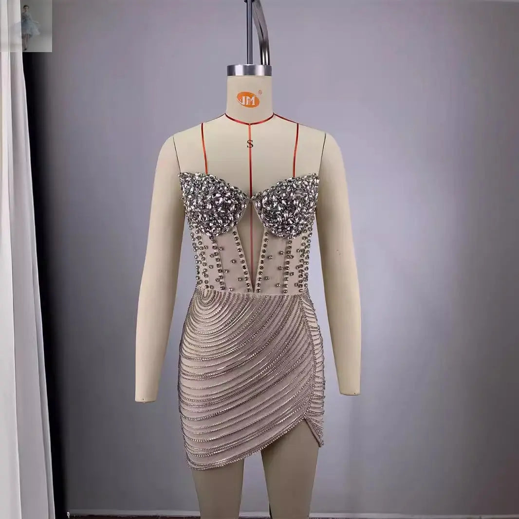 High Quality Fashion Off-the-shoulder Diamond Trim Slim Chain Tight Mini Dress Women  High Quality Fashion Off-the-shoulder Diamond Trim Slim Chain Tight Mini Dress Women High Quality Fashion Off-the-shoulder Diamond Trim Slim Chain Tight Mini Dress Women High Quality Fashion Off-the-shoulder Diamond Trim Slim Chain Tight Mini Dress Women