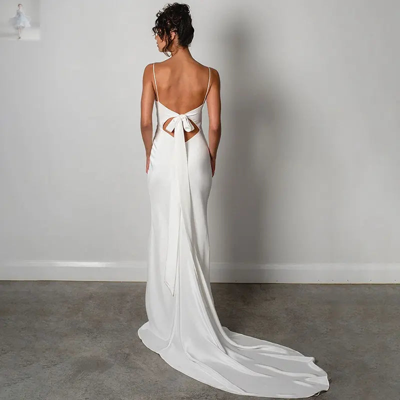 High Quality Satin French Sling Light Wedding Dress  High Quality Satin French Sling Light Wedding Dress High Quality Satin French Sling Light Wedding Dress High Quality Satin French Sling Light Wedding Dress