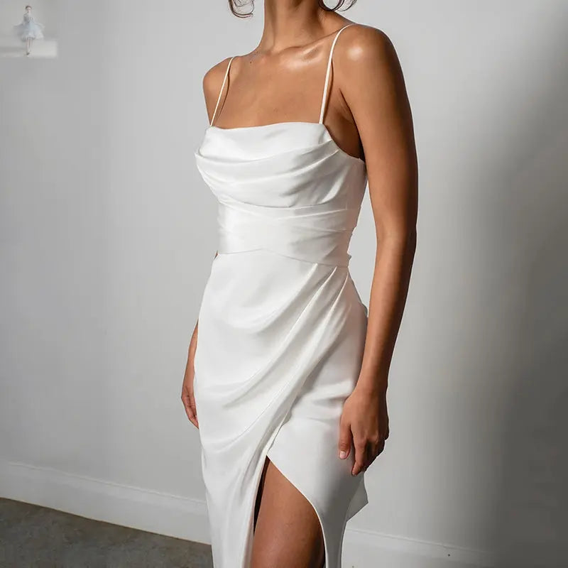 High Quality Satin French Sling Light Wedding Dress  High Quality Satin French Sling Light Wedding Dress High Quality Satin French Sling Light Wedding Dress High Quality Satin French Sling Light Wedding Dress