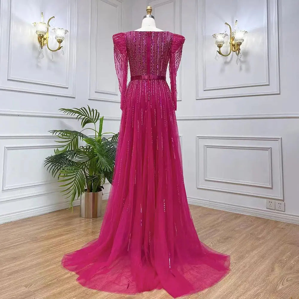 Rose Red Host Performance Evening Dress 