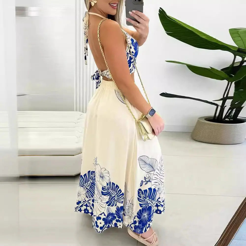 Tropical Printing Casual Women's Coat Skirt Suit 