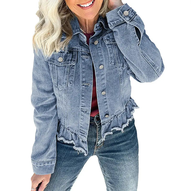 Solid Color Single Row Multi-buckle Jacket 