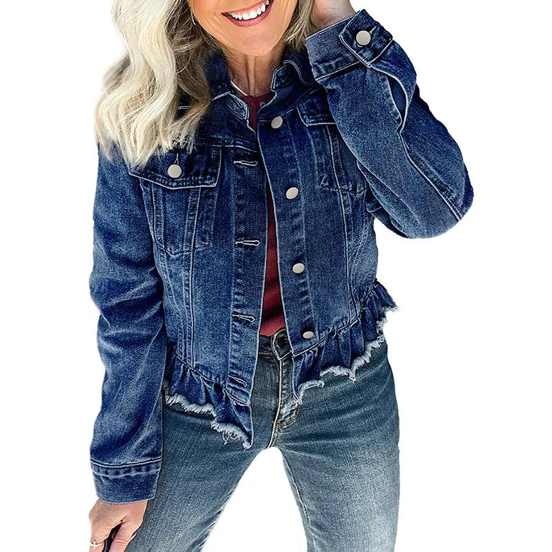 Solid Color Single Row Multi-buckle Jacket 