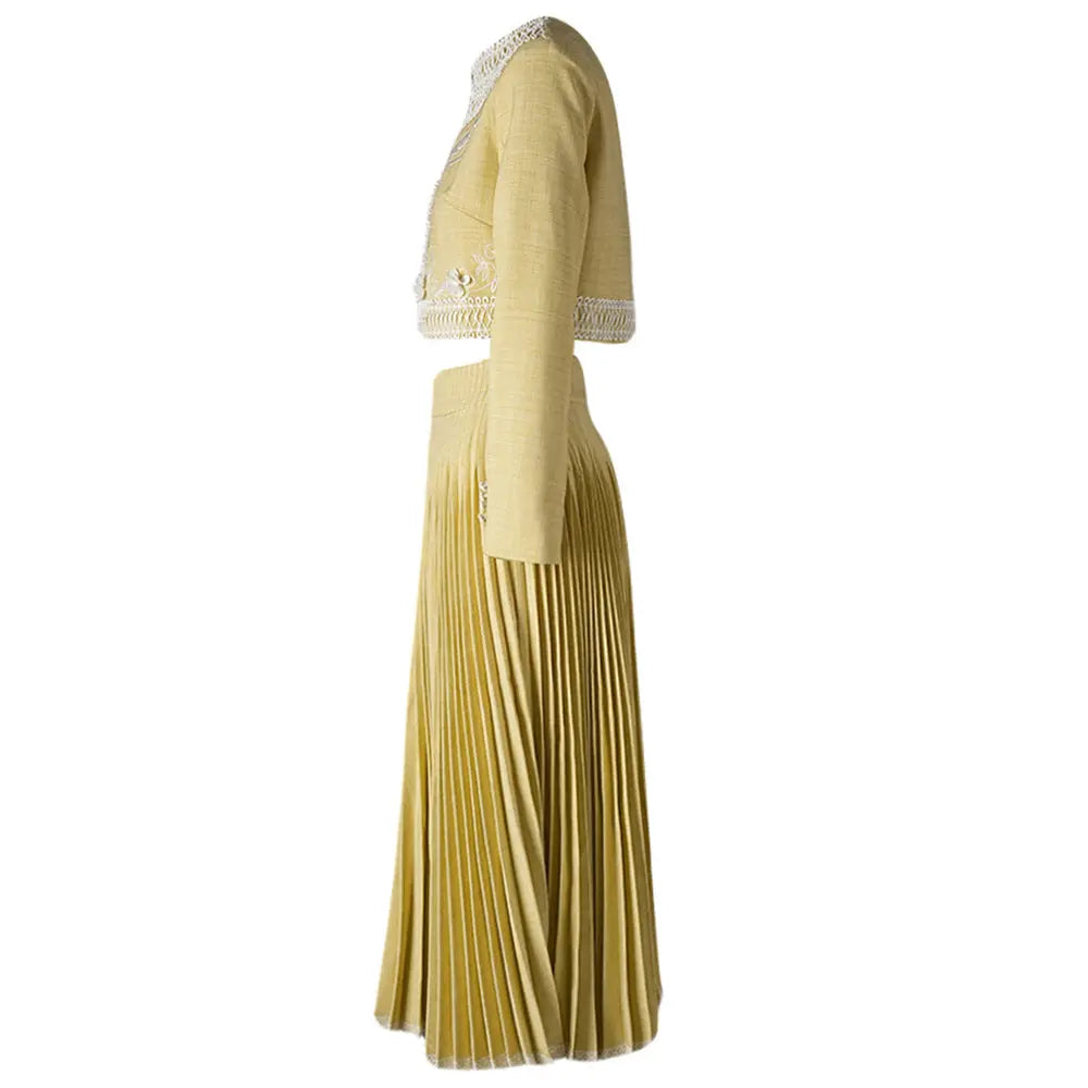 Spring New Single-breasted Niche High Sense Two-piece Embroidery Women 