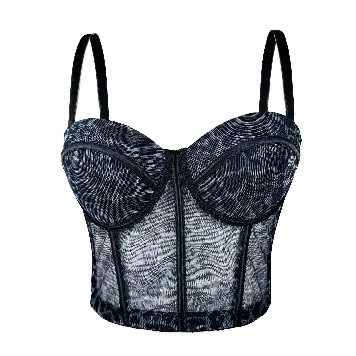 Women's All-match Leopard Print Fishbone Corset 