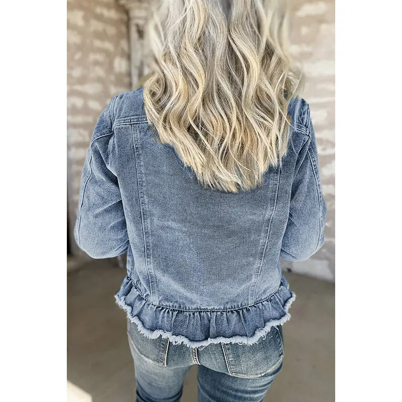 Solid Color Single Row Multi-buckle Jacket 