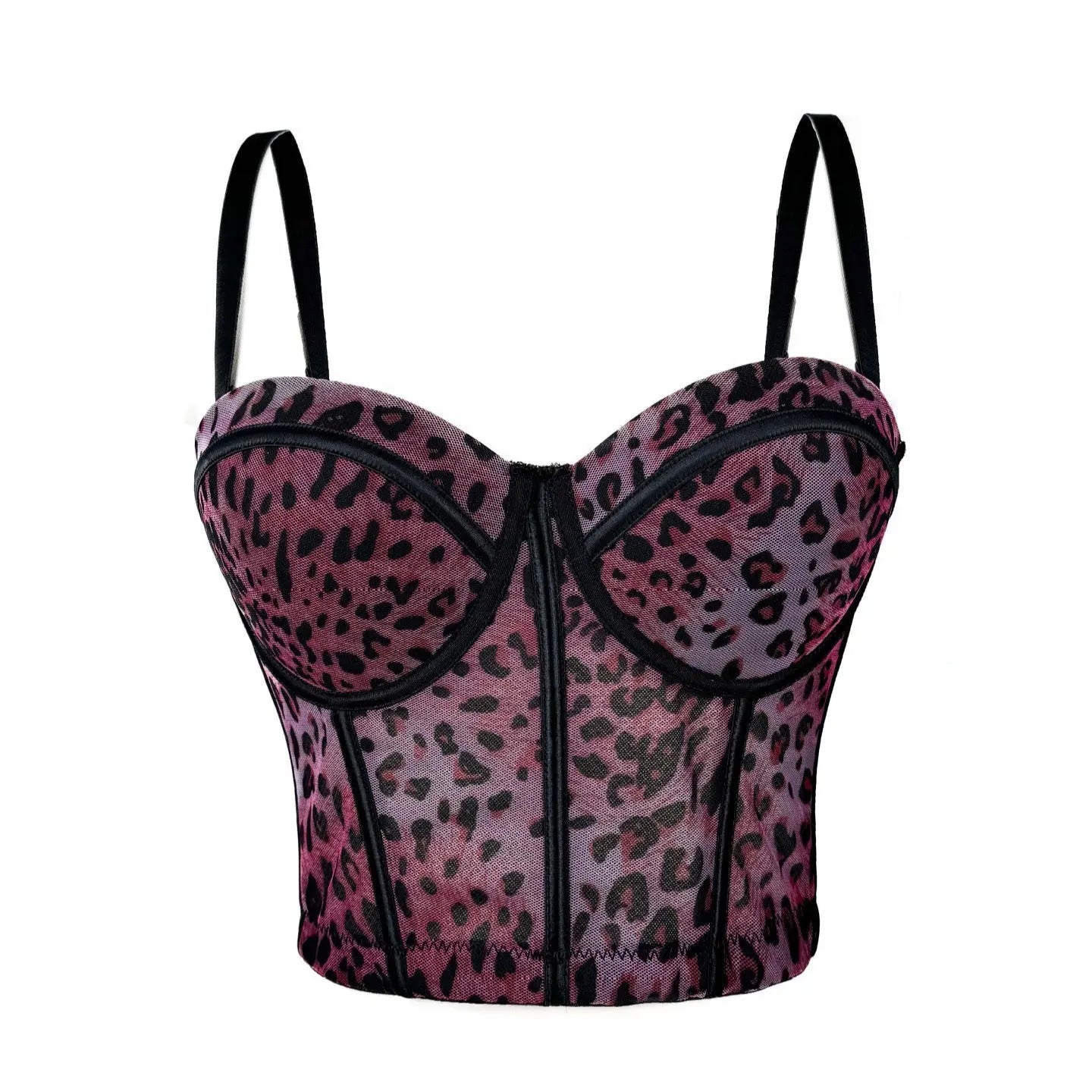 Women's All-match Leopard Print Fishbone Corset 