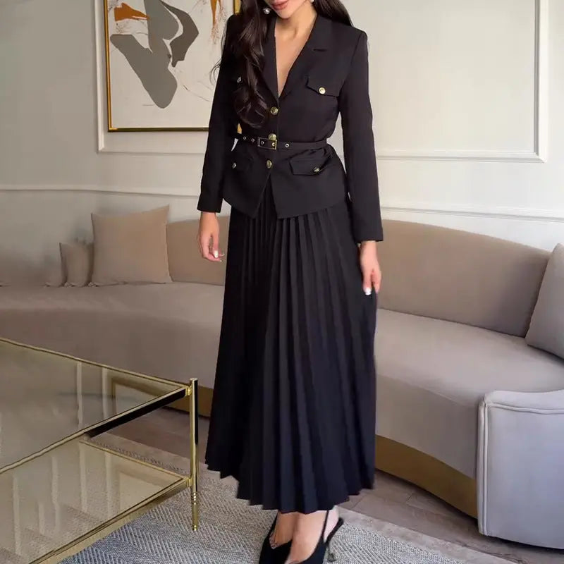 Women's Solid Color Elegant Lapel Suit 