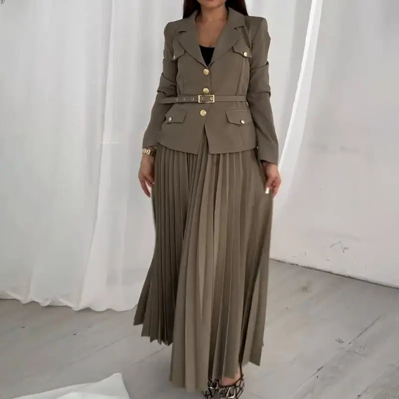 Women's Solid Color Elegant Lapel Suit 