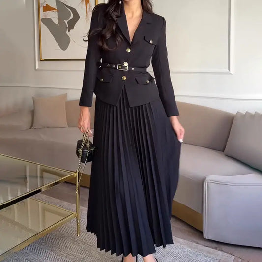 Women's Solid Color Elegant Lapel Suit 