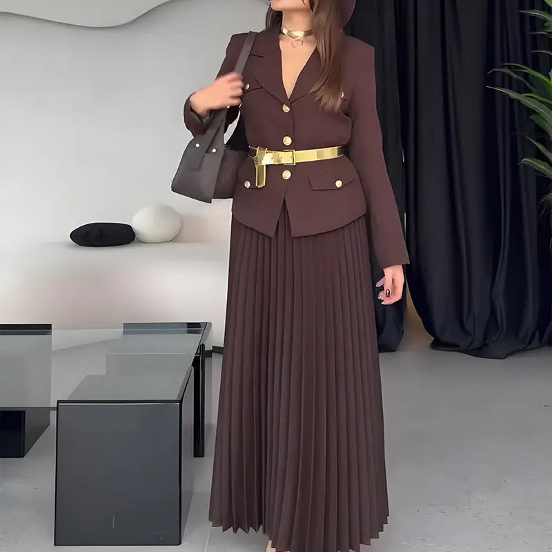 Women's Solid Color Elegant Lapel Suit 