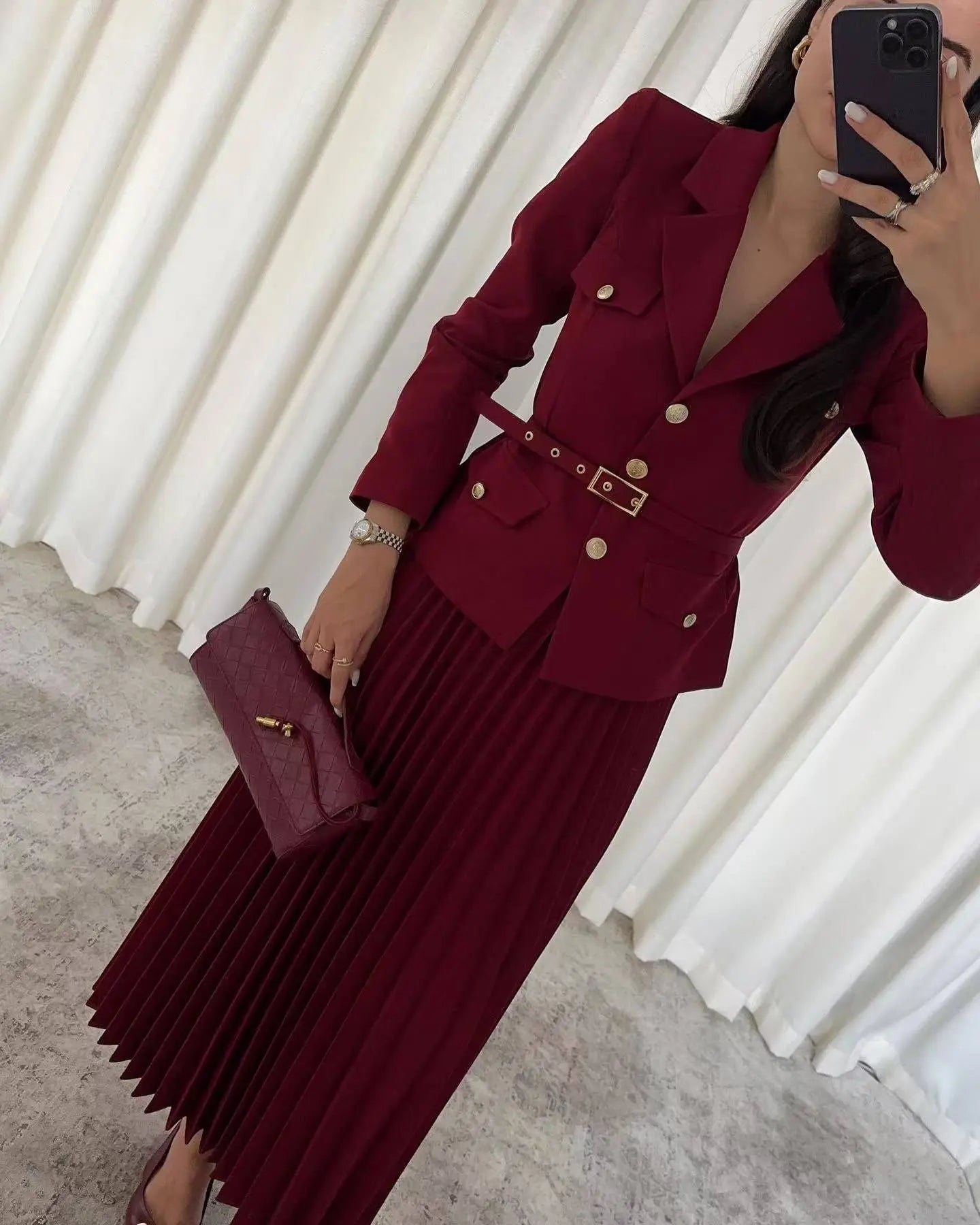 Women's Solid Color Elegant Lapel Suit 