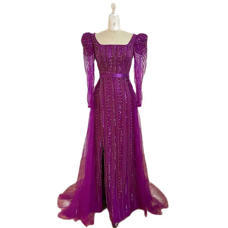 Rose Red Host Performance Evening Dress 