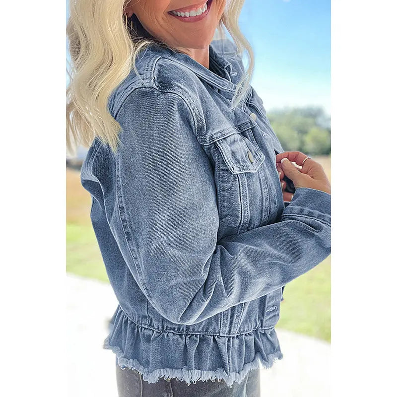 Solid Color Single Row Multi-buckle Jacket 