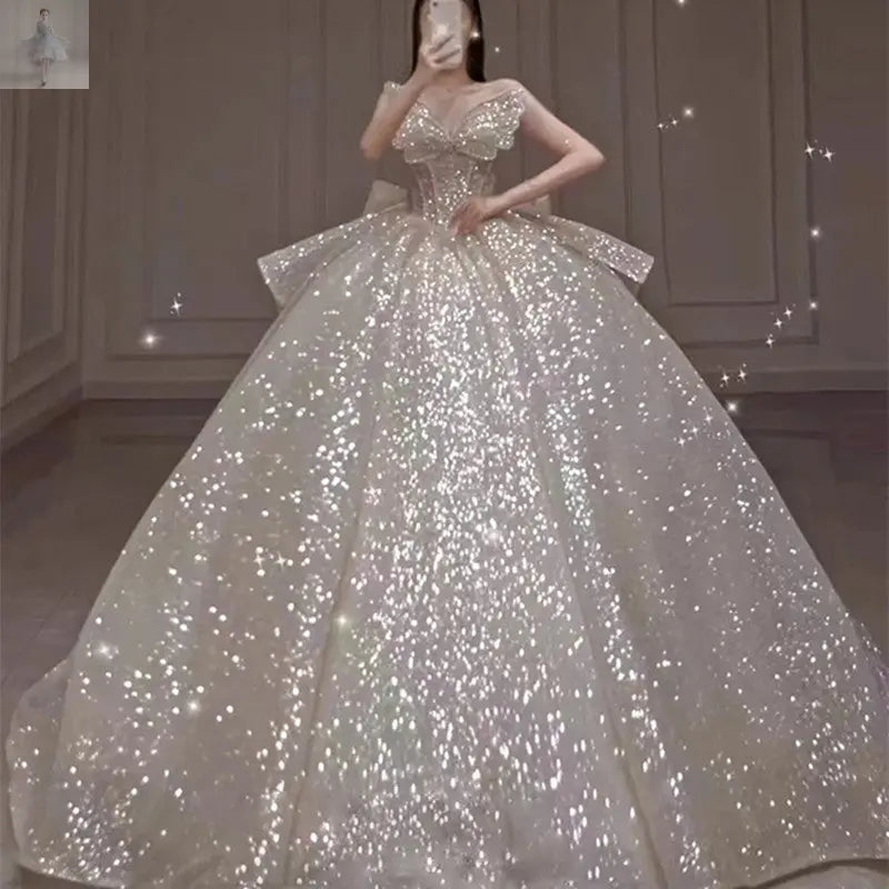 One-shoulder High-quality Long Trailing Heavy Industry Retro Wedding Dress  One-shoulder High-quality Long Trailing Heavy Industry Retro Wedding Dress One-shoulder High-quality Long Trailing Heavy Industry Retro Wedding Dress One-shoulder High-quality Long Trailing Heavy Industry Retro Wedding Dress