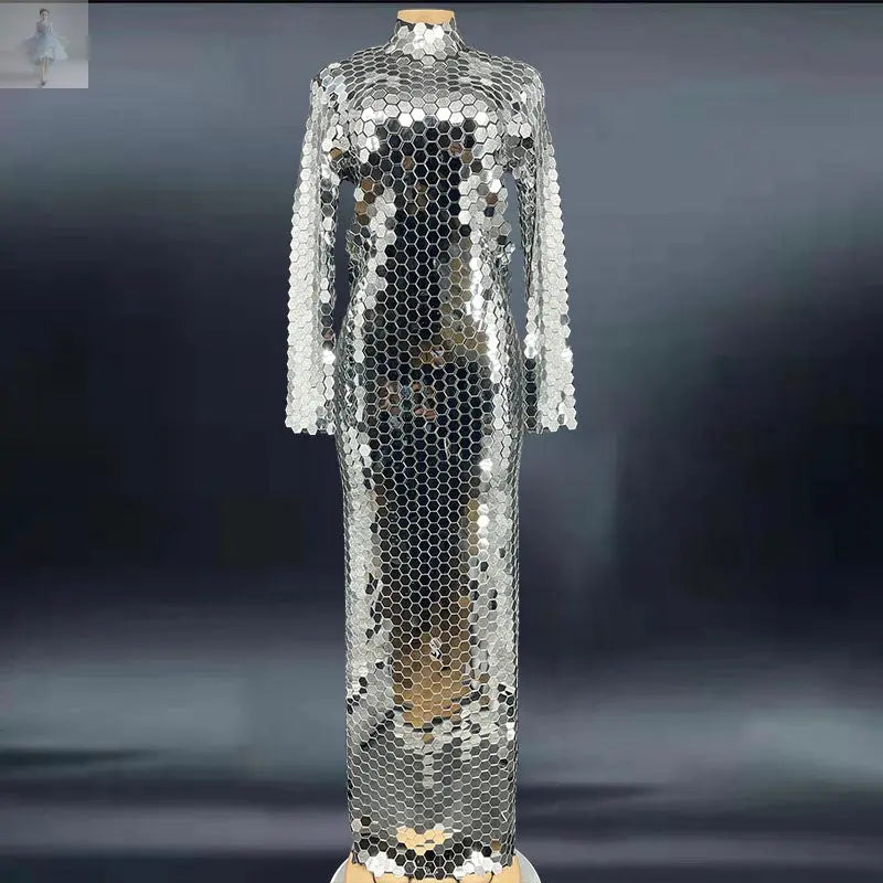 Rhinestone Sequin Party Women's Cocktail Dress Long -g Zenzi Style