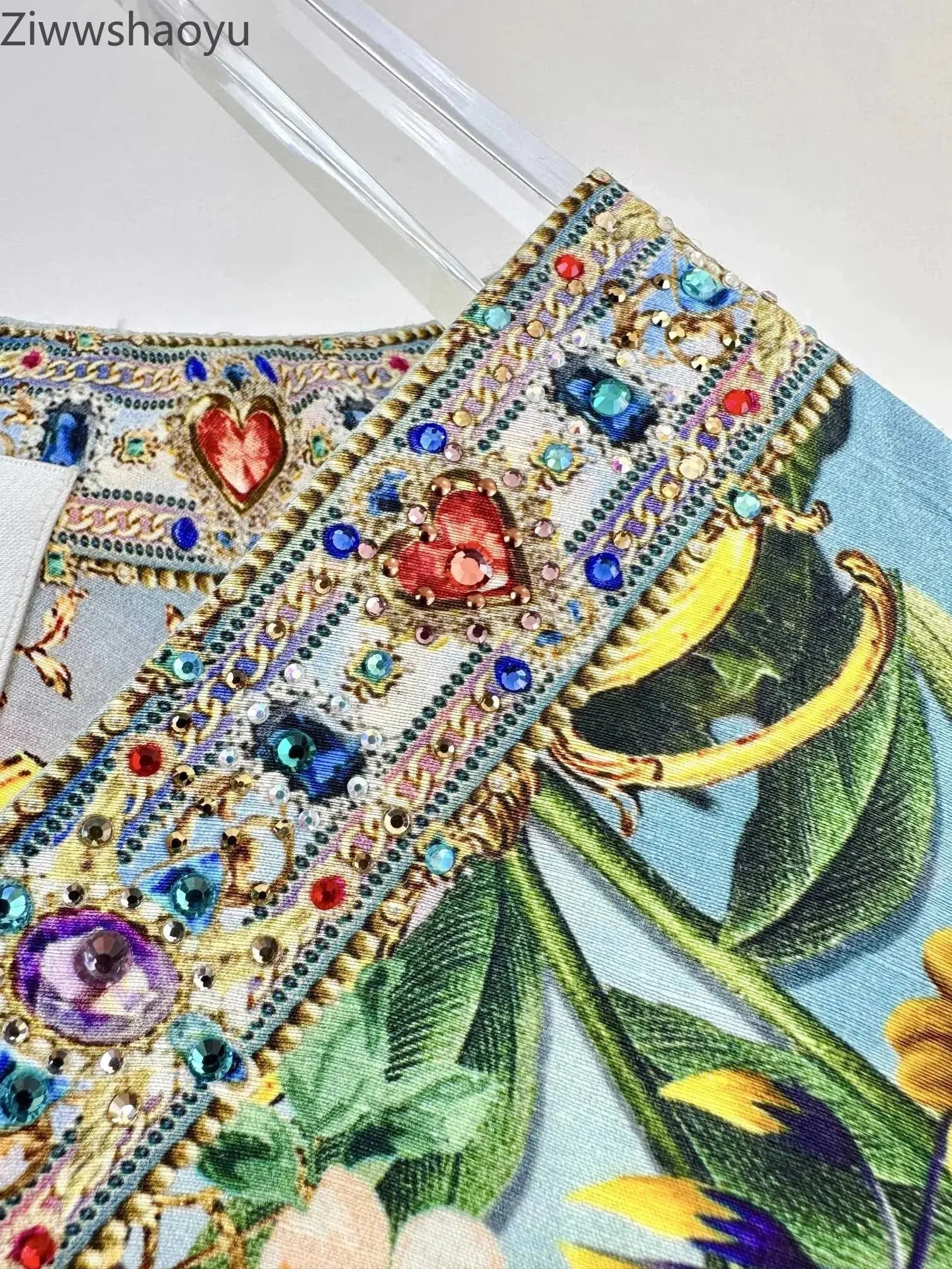 High Quality Autumn Women Fashion Runway Designer Silk Linen Beaded 