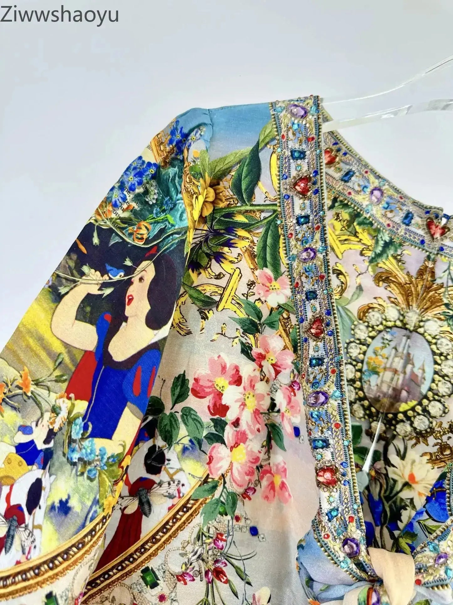 High Quality Autumn Women Fashion Runway Designer Silk Linen Beaded 