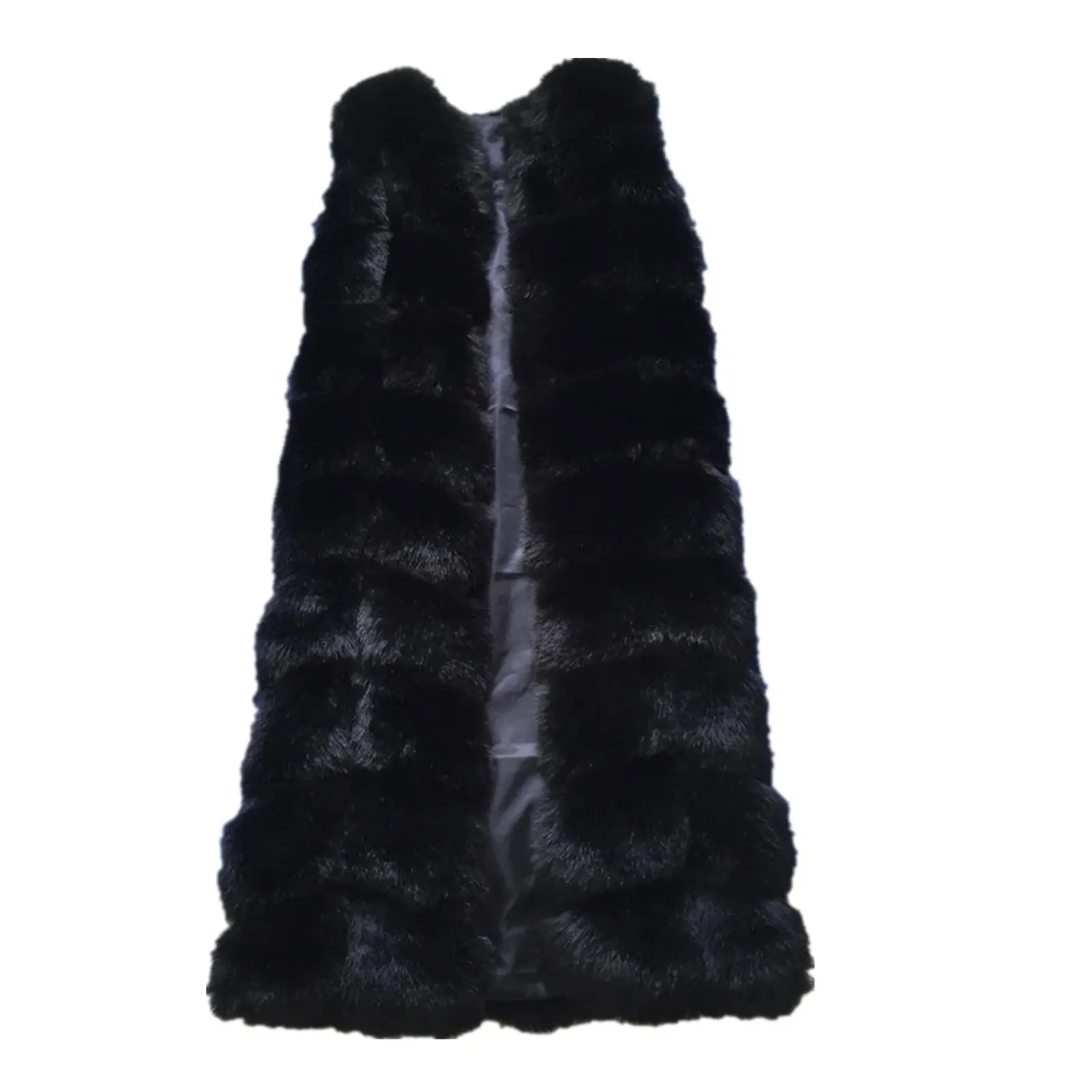 Winter Super Long Faux Fur Vest for Women Fluffy Fake Fur Coat Jacket 