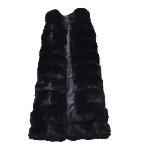 Winter Super Long Faux Fur Vest for Women Fluffy Fake Fur Coat Jacket 